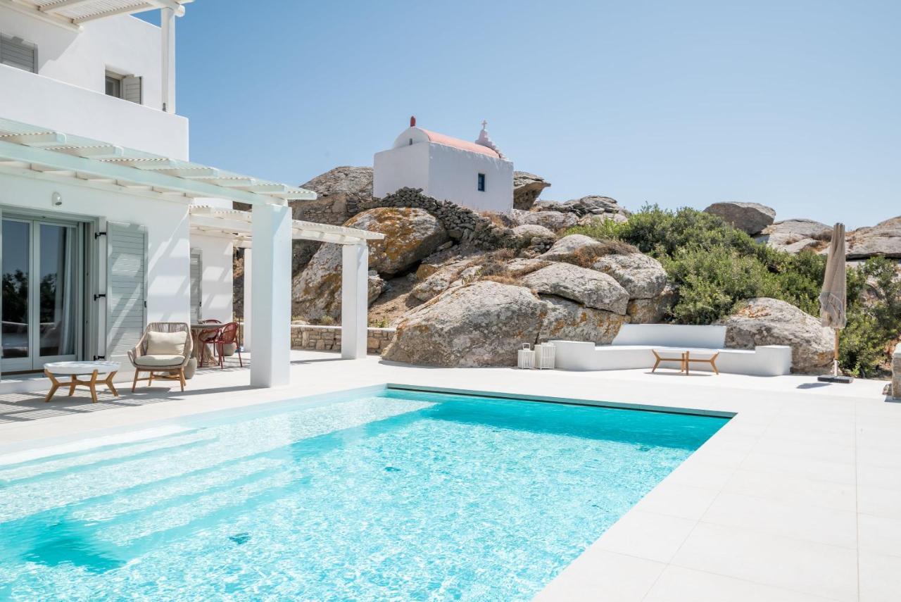 Villa Petra Mare Above Mykonos Town Private Pool Exterior foto